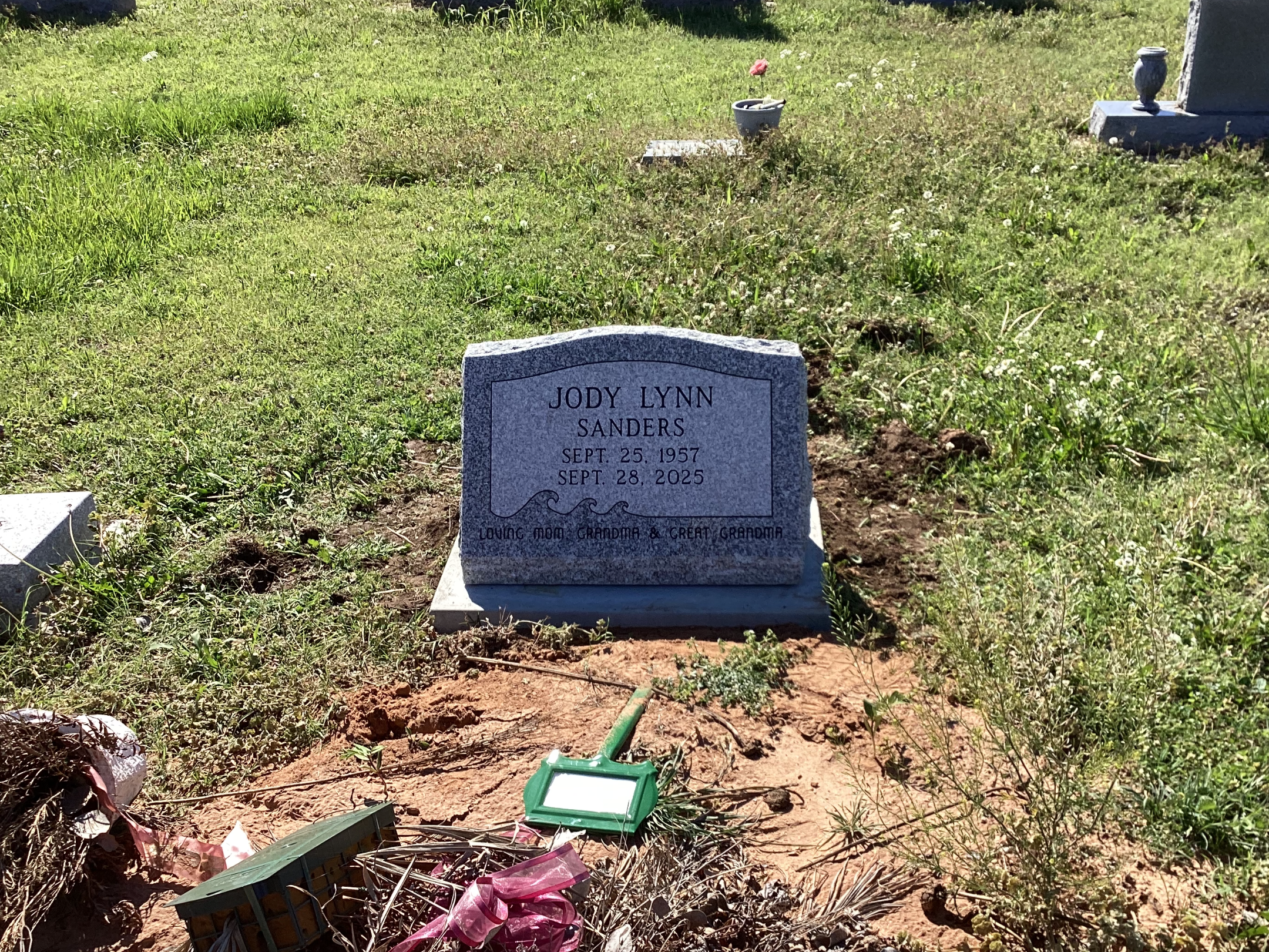 Light Grey Monument - Oaklawn Cemetery, Sulphur OK